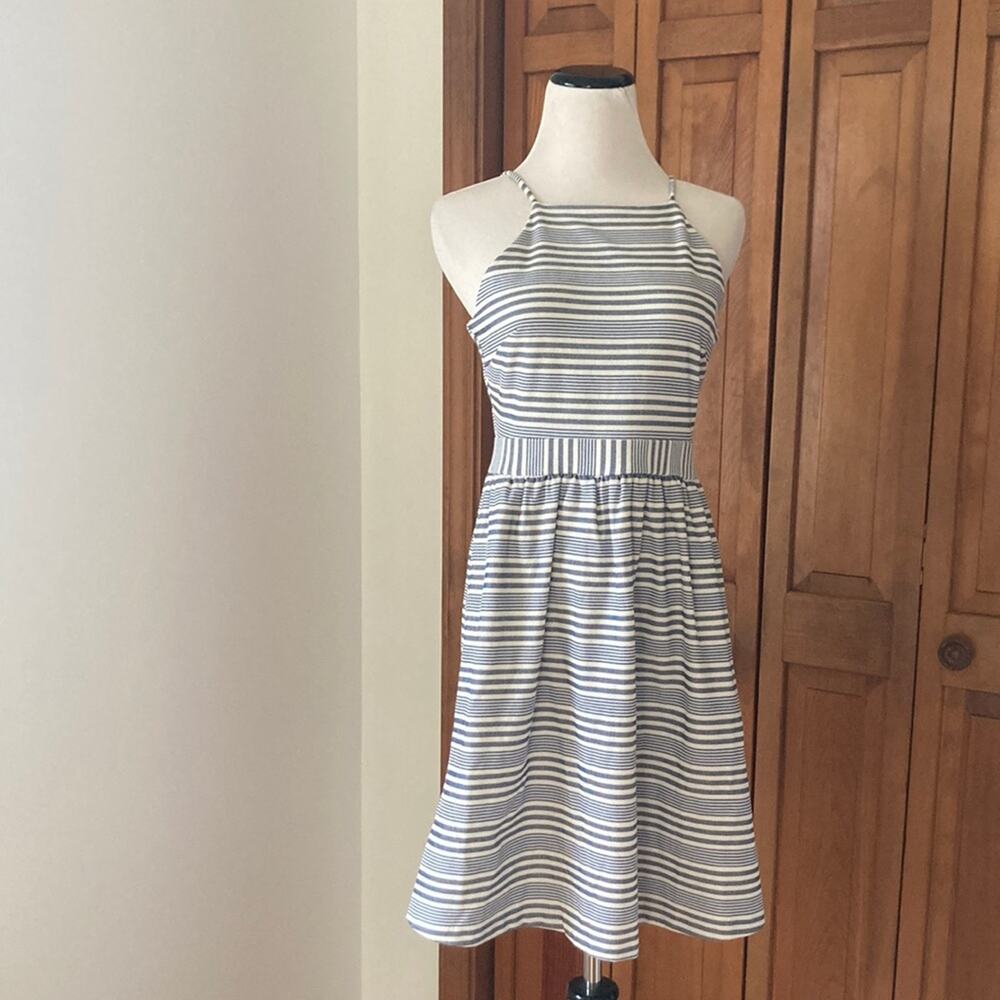 Banana Republic Blue & White Striped Sun Dress, Size 2P